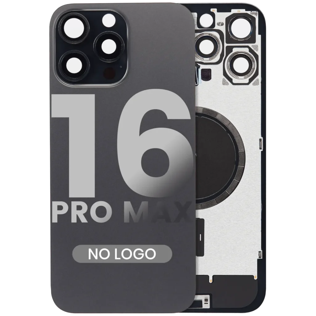 Back Glass w/ MagSafe Magnet For iPhone 16 Pro Max (No Logo) (Aftermarket) (Black Titanium)