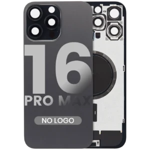 Back Glass w/ MagSafe Magnet For iPhone 16 Pro Max (No Logo) (Aftermarket) (Black Titanium)