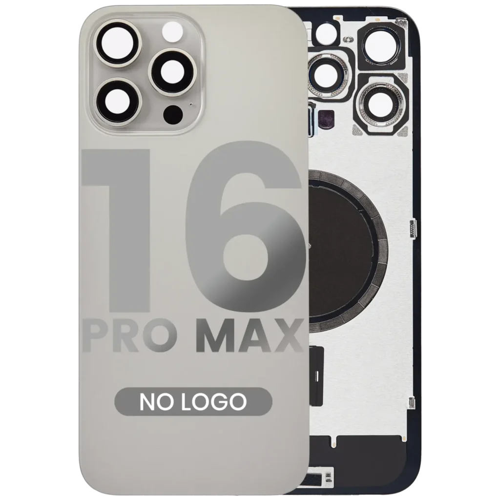 Back Glass w/ MagSafe Magnet For iPhone 16 Pro Max (No Logo) (Aftermarket) (Natural Titanium)