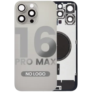 Back Glass w/ MagSafe Magnet For iPhone 16 Pro Max (No Logo) (Aftermarket) (Natural Titanium)