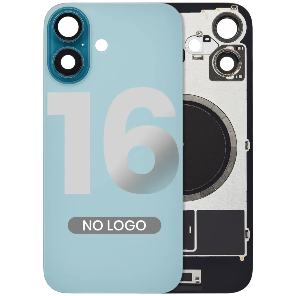 Back Glass w/ MagSafe Magnet For iPhone 16 (No Logo) (Aftermarket) (Teal)