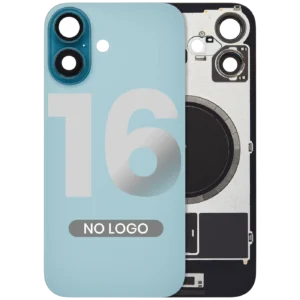 Back Glass w/ MagSafe Magnet For iPhone 16 (No Logo) (Aftermarket) (Teal)