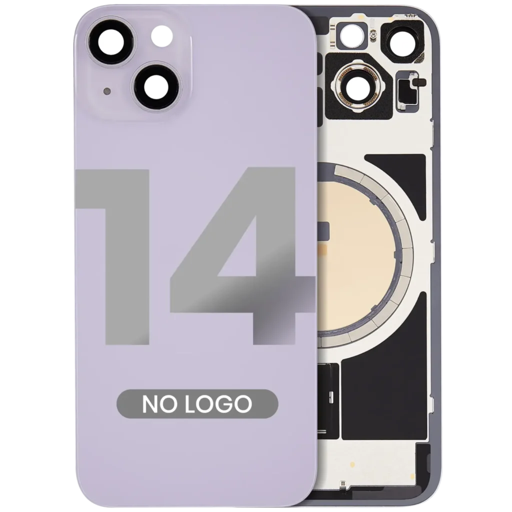 Back Glass w/ MagSafe Magnet For iPhone 14 (Aftermarket) (Purple) (No Logo)