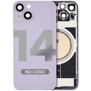 Back Glass w/ MagSafe Magnet For iPhone 14 (Aftermarket) (Purple) (No Logo)