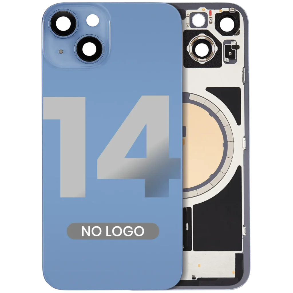 Back Glass w/ MagSafe Magnet For iPhone 14 (Aftermarket) (Blue) (No Logo)