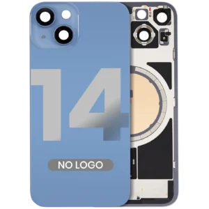 Back Glass w/ MagSafe Magnet For iPhone 14 (Aftermarket) (Blue) (No Logo)