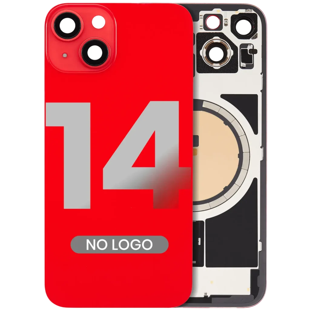 Back Glass w/ MagSafe Magnet For iPhone 14 (Aftermarket) (Red) (No Logo)