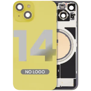 Back Glass w/ MagSafe Magnet For iPhone 14 (Aftermarket) (Yellow) (No Logo)