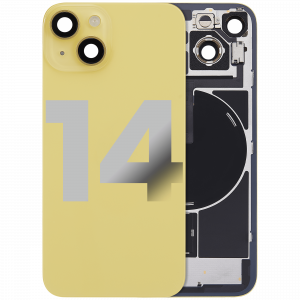 Back Glass w/ MagSafe Magnet & NFC & Flashlight Flex For iPhone 14 (Used OEM Pull: Grade C) (Yellow)