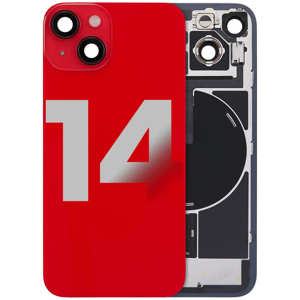 Back Glass w/ MagSafe Magnet & NFC & Flashlight Flex For iPhone 14 (Used OEM Pull: Grade C) (Red)