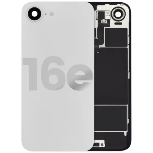 Back Glass w/ Wireless NFC Charging Flex & Flashlight Flex For iPhone 16e (Used OEM Pull: Grade B) (White)