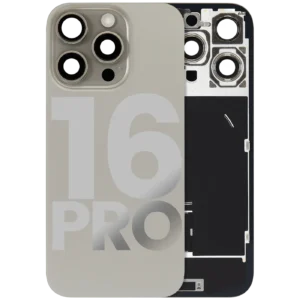 Back Glass w/ MagSafe Magnet & NFC & Flashlight Flex For iPhone 16 Pro (Used OEM Pull: Grade C) (Natural Titanium)