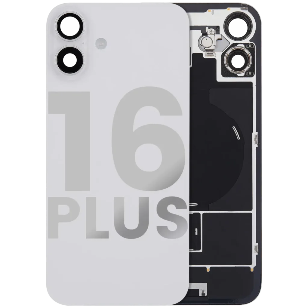 Back Glass w/ MagSafe Magnet & NFC & Flashlight Flex For iPhone 16 Plus (Used OEM Pull: Grade C) (White)