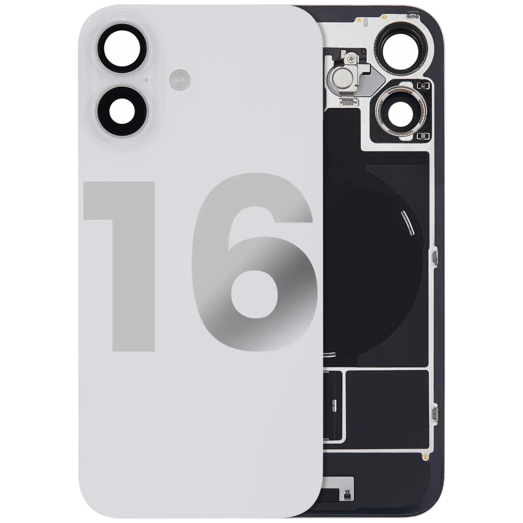 Back Glass w/ MagSafe Magnet & NFC & Flashlight Flex For iPhone 16 (Used OEM Pull: Grade C) (White)