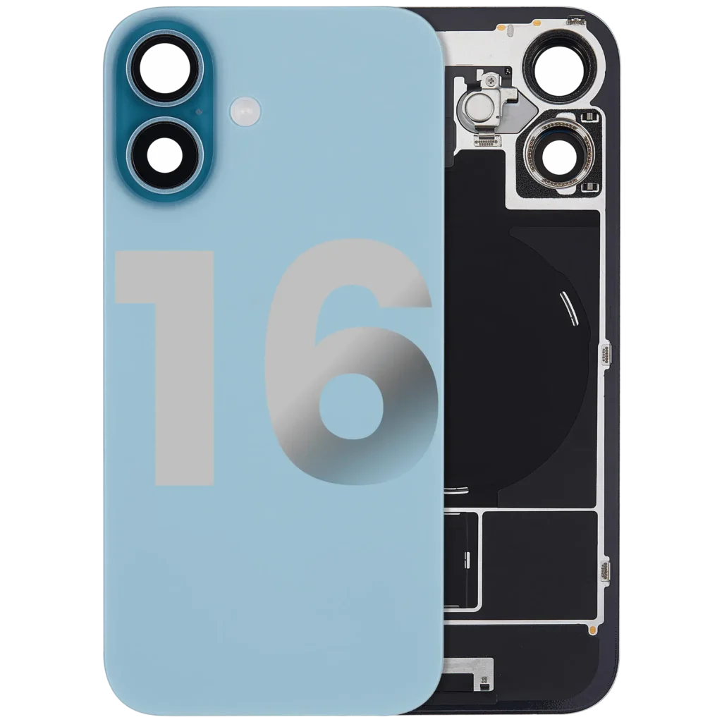 Back Glass w/ MagSafe Magnet & NFC & Flashlight Flex For iPhone 16 (Used OEM Pull: Grade C) (Teal)