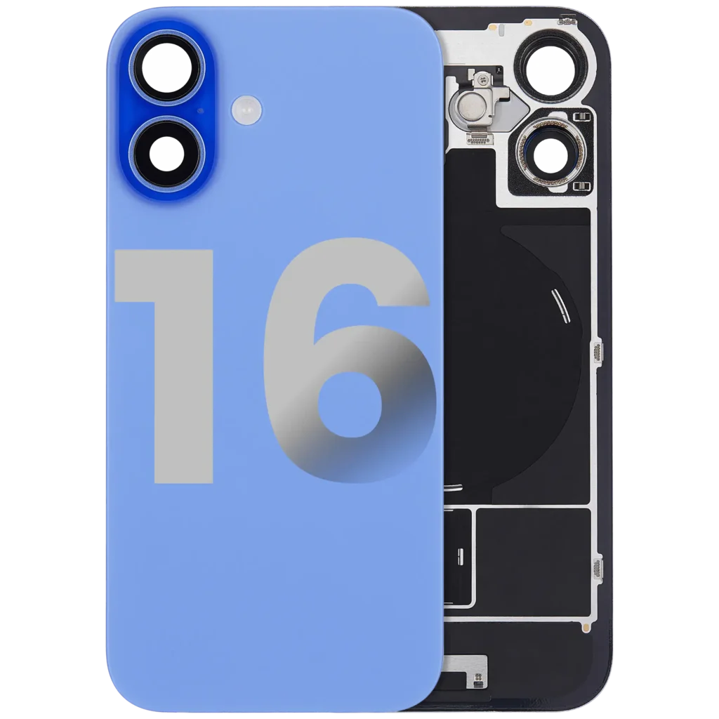 Back Glass w/ MagSafe Magnet & NFC & Flashlight Flex For iPhone 16 (Used OEM Pull: Grade C) (Ultramarine)