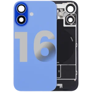 Back Glass w/ MagSafe Magnet & NFC & Flashlight Flex For iPhone 16 (Used OEM Pull: Grade C) (Ultramarine)
