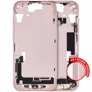 Mid-Frame Housing W/ Charging Port Flex & Small Parts For iPhone 15 (EU / Global Version) (Used OEM Pull: Grade B) (Pink)