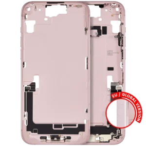 Mid-Frame Housing W/ Charging Port Flex & Small Parts For iPhone 15 Plus (EU / Global Version) (Used OEM Pull: Grade C) (Pink)