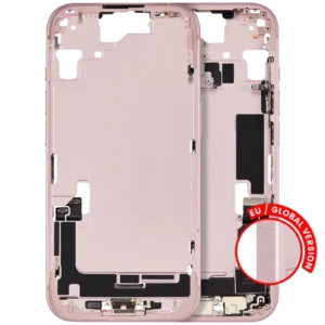 Mid-Frame Housing W/ Charging Port Flex & Small Parts For iPhone 15 (EU / Global Version) (Used OEM Pull: Grade A) (Pink)