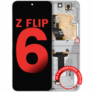 Inner OLED Assembly With Frame For Samsung Galaxy Z Flip 6 5G (F741) (US & International) (Aftermarket Plus) (White)