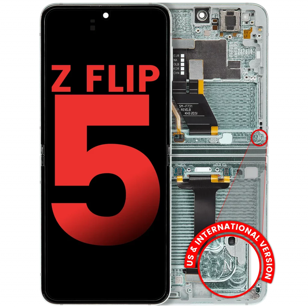 Inner OLED Assembly With Frame Compatible For Samsung Galaxy Z Flip 5 5G (F731) (US & International) (Aftermarket Plus) (Green)