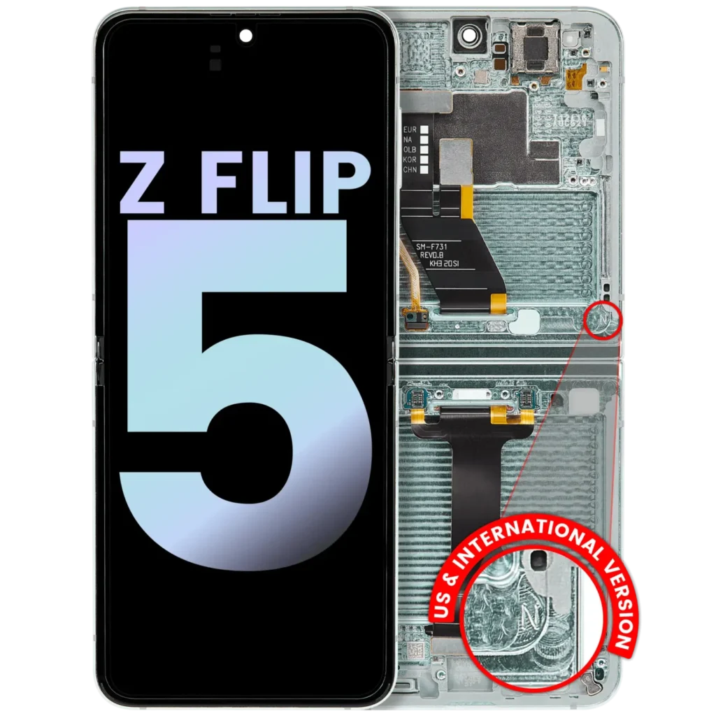 Inner OLED Assembly With Frame For Samsung Galaxy Z Flip 5 5G (US & International) (Service Pack) (Mint)
