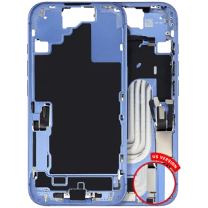 Mid-Frame Housing W/ Charging Port Flex & Small Parts For iPhone 16 (US Version) (Used OEM Pull: Grade C) (Ultramarine)