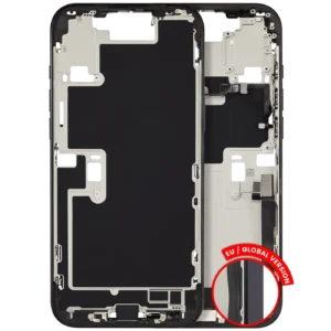 Mid-Frame Housing W/ Charging Port Flex & Small Parts For iPhone 16 Pro Max (EU / Global Version) (Used OEM Pull: Grade C) (Black Titanium)