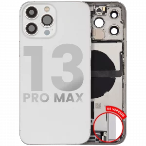Back Housing W/ Charging Port Flex & Small Parts For iPhone 13 Pro Max (US Version) (Used OEM Pull: Grade C) (Silver)
