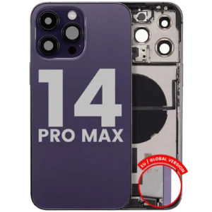 Back Housing W/ Charging Port Flex & Small Parts For iPhone 14 Pro Max (EU / Global Version) (Used OEM Pull: Grade B) (Deep Purple)