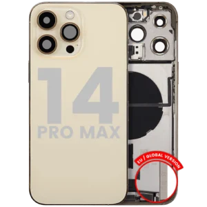 Back Housing W/ Charging Port Flex & Small Parts For iPhone 14 Pro Max (EU / Global Version) (Used OEM Pull: Grade B) (Gold)