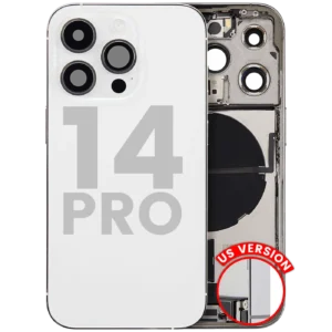 Back Housing W/ Charging Port Flex & Small Parts For iPhone 14 Pro (US Version) (Used OEM Pull: Grade A) (Silver)
