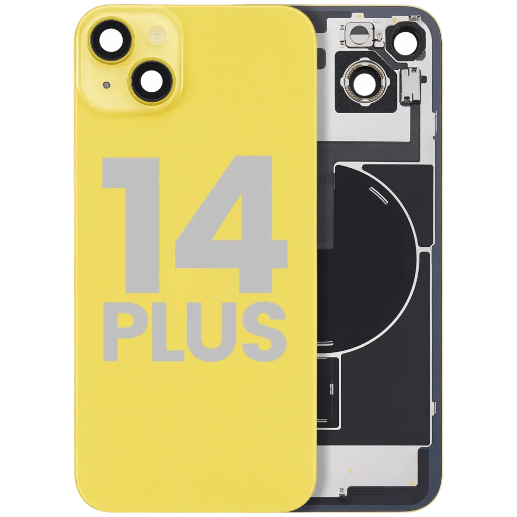 Back Glass w/ MagSafe Magnet & NFC & Flashlight Flex For iPhone 14 Plus (Used OEM Pull: Grade C) (Yellow)