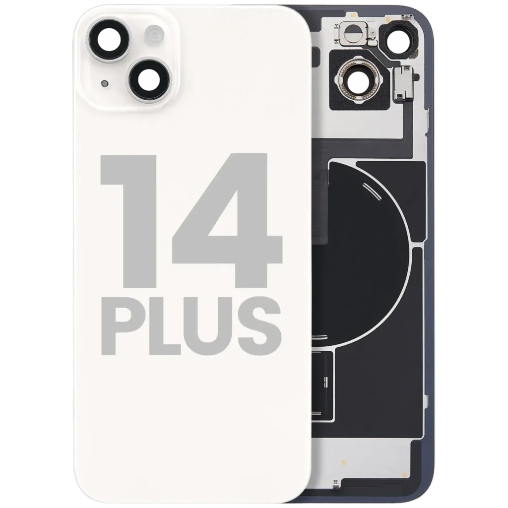Back Glass w/ MagSafe Magnet & NFC & Flashlight Flex For iPhone 14 Plus (Used OEM Pull: Grade C) (Starlight)