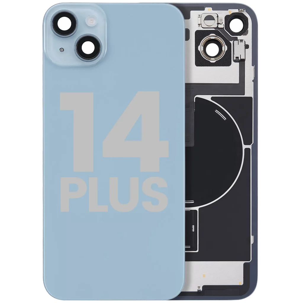 Back Glass w/ MagSafe Magnet & NFC & Flashlight Flex For iPhone 14 Plus (Used OEM Pull: Grade C) (Blue)