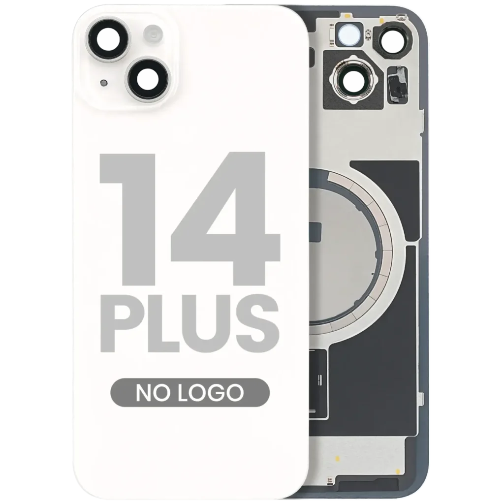 Back Glass w/ MagSafe Magnet For iPhone 14 Plus (Aftermarket) (Starlight) (No Logo)