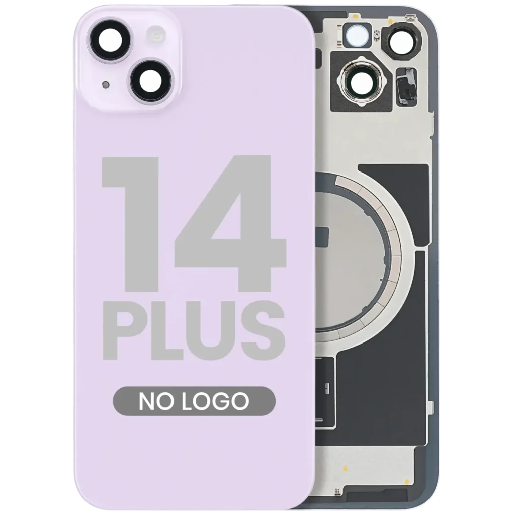 Back Glass w/ MagSafe Magnet For iPhone 14 Plus (Aftermarket) (Purple) (No Logo)