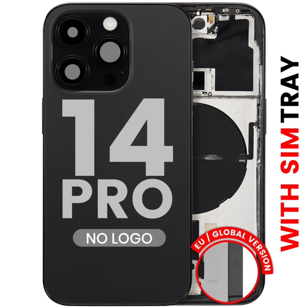 Back Housing W/ Small Parts For iPhone 14 Pro (EU / Global Version) (Aftermarket Plus) (Space Black)
