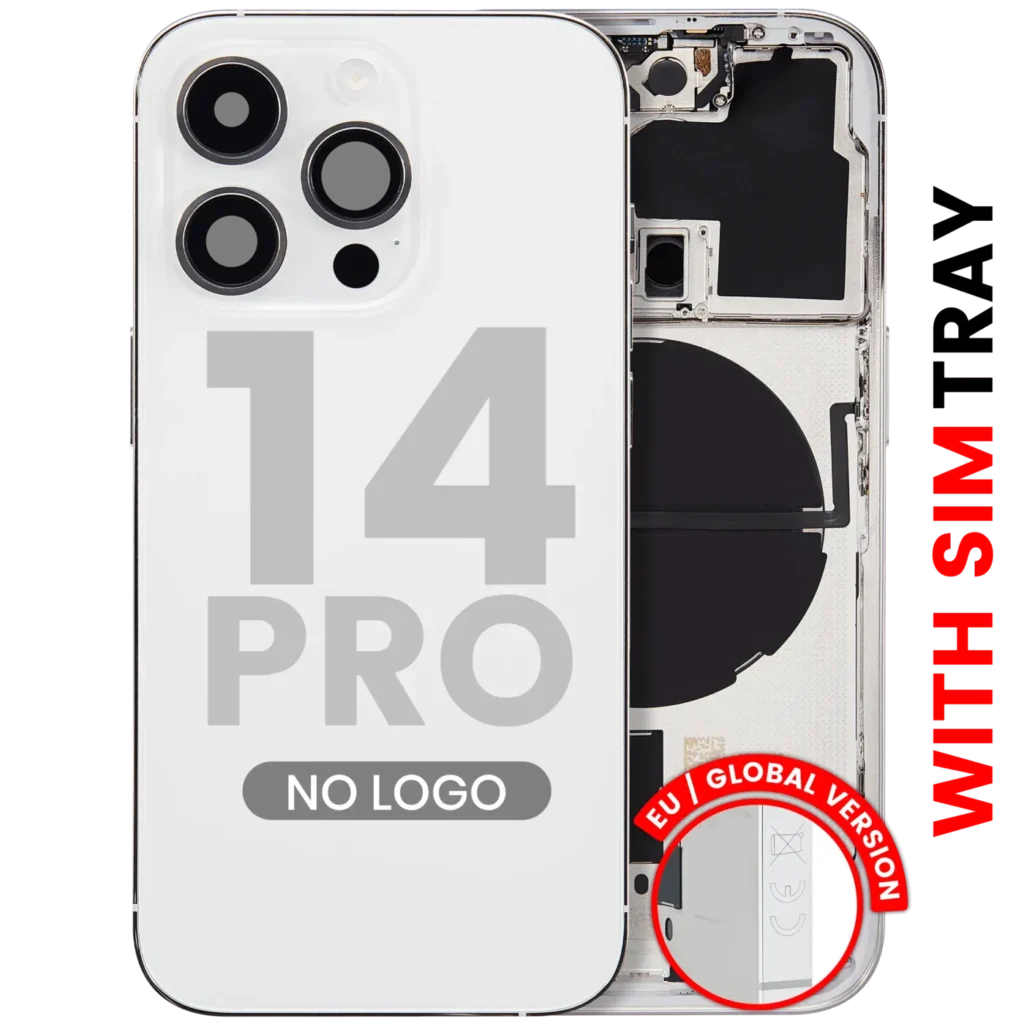 Back Housing W/ Small Parts For iPhone 14 Pro (EU / Global Version) (Aftermarket Plus) (Silver)