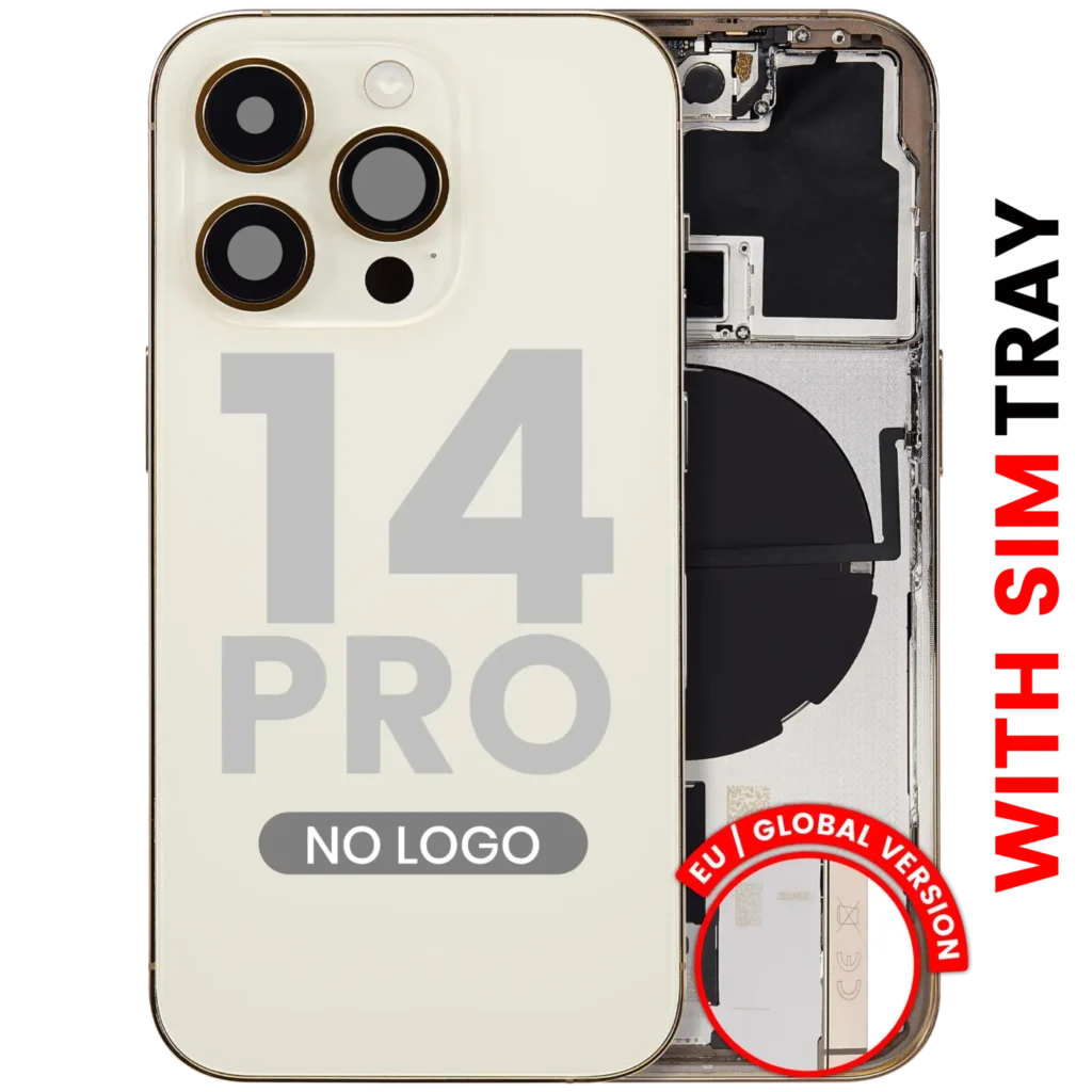 Back Housing W/ Small Parts For iPhone 14 Pro (EU / Global Version) (Aftermarket Plus) (Gold)