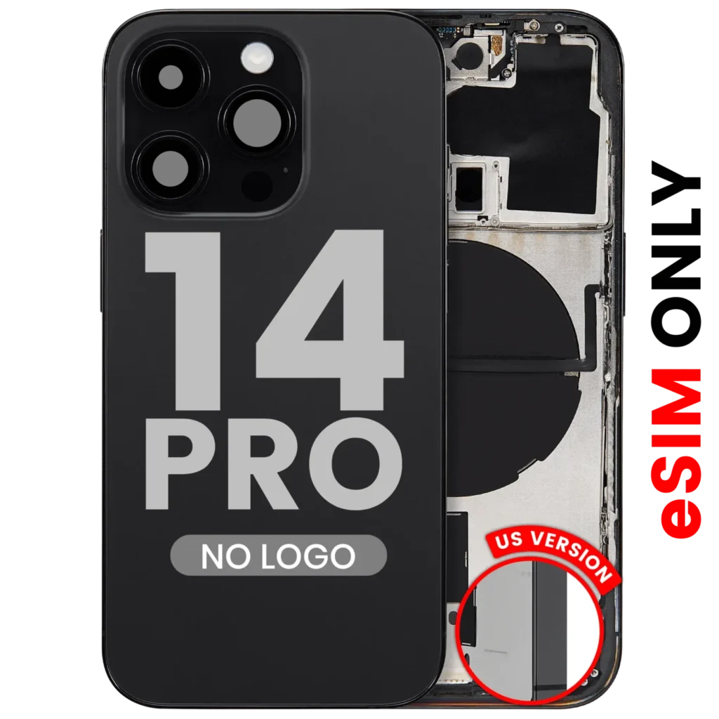 Back Housing W/ Small Parts For iPhone 14 Pro (US Version) (Aftermarket Plus) (Space Black)