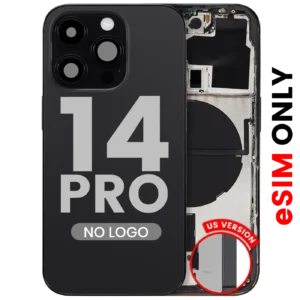 Back Housing W/ Small Parts For iPhone 14 Pro (US Version) (Aftermarket Plus) (Space Black)