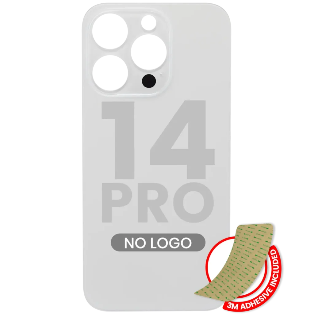 Back Glass With 3M Adhesive For iPhone 14 Pro (No Logo / Large Camera Hole) (Silver)