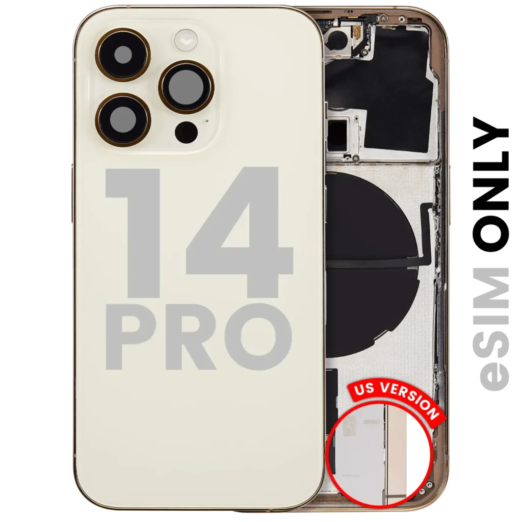 Back Housing W/ Small Parts For iPhone 14 Pro (US Version) (Used OEM Pull: Grade A) (Gold)