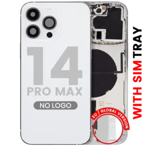Back Housing W/ Small Parts For iPhone 14 Pro Max (EU / Global Version) (Aftermarket Plus) (Silver)