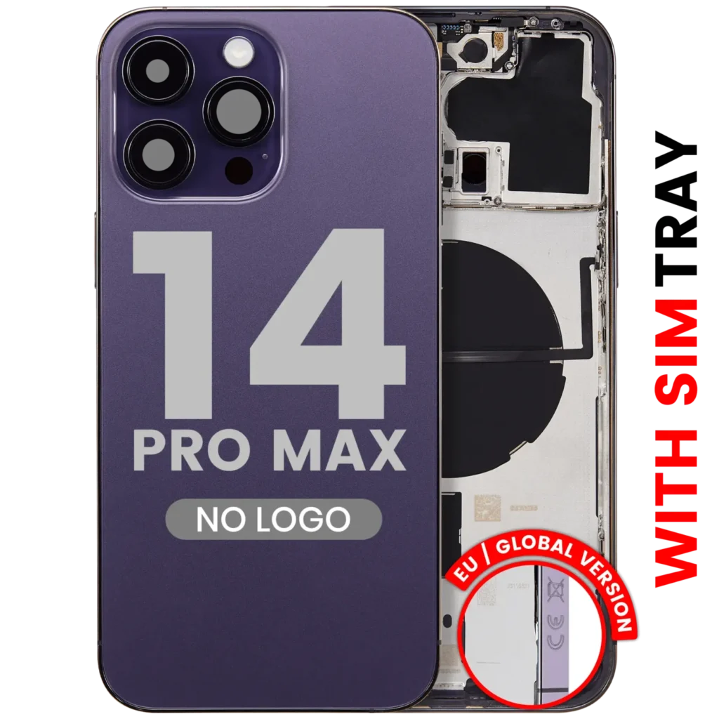Back Housing W/ Small Parts For iPhone 14 Pro Max (EU / Global Version) (Aftermarket Plus) (Deep Purple)