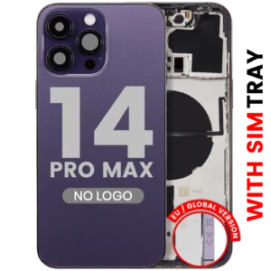 Back Housing W/ Small Parts For iPhone 14 Pro Max (EU / Global Version) (Aftermarket Plus) (Deep Purple)
