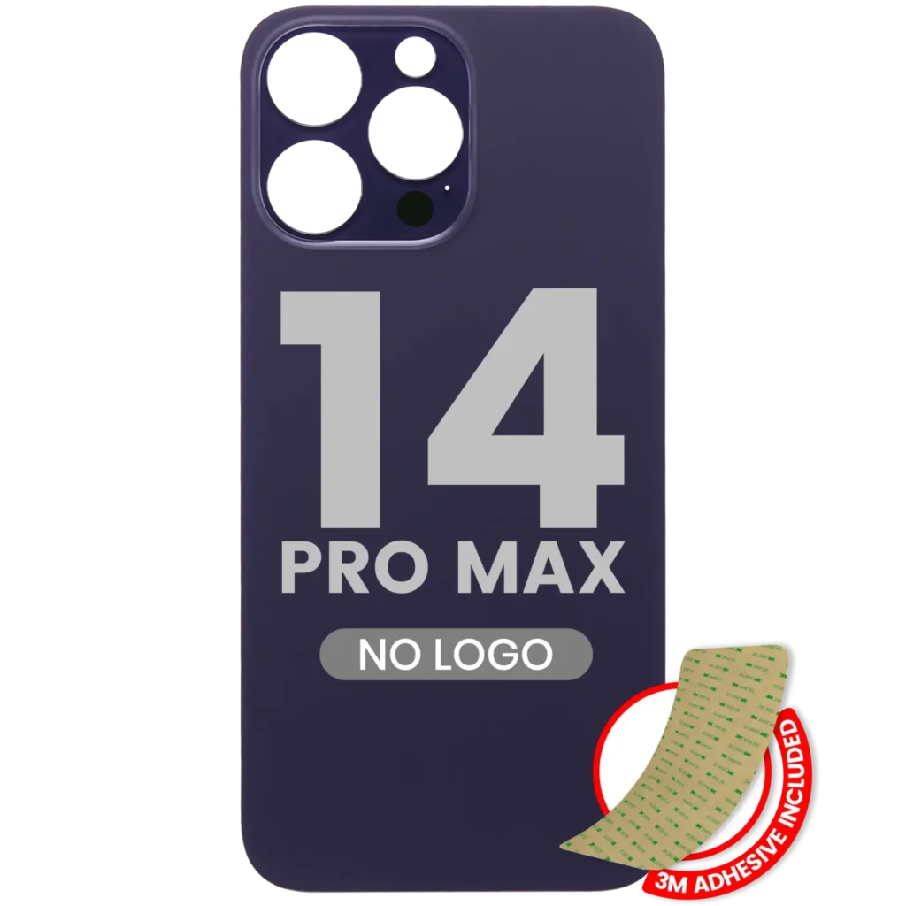 Back Glass With 3M Adhesive For iPhone 14 Pro Max (No Logo / Large Camera Hole) (Deep Purple)