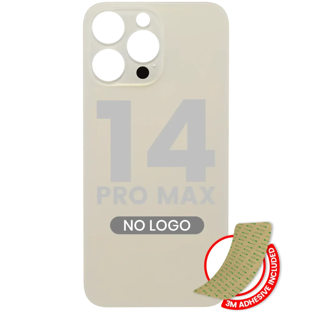 Back Glass With 3M Adhesive For iPhone 14 Pro Max (No Logo / Large Camera Hole) (Gold)